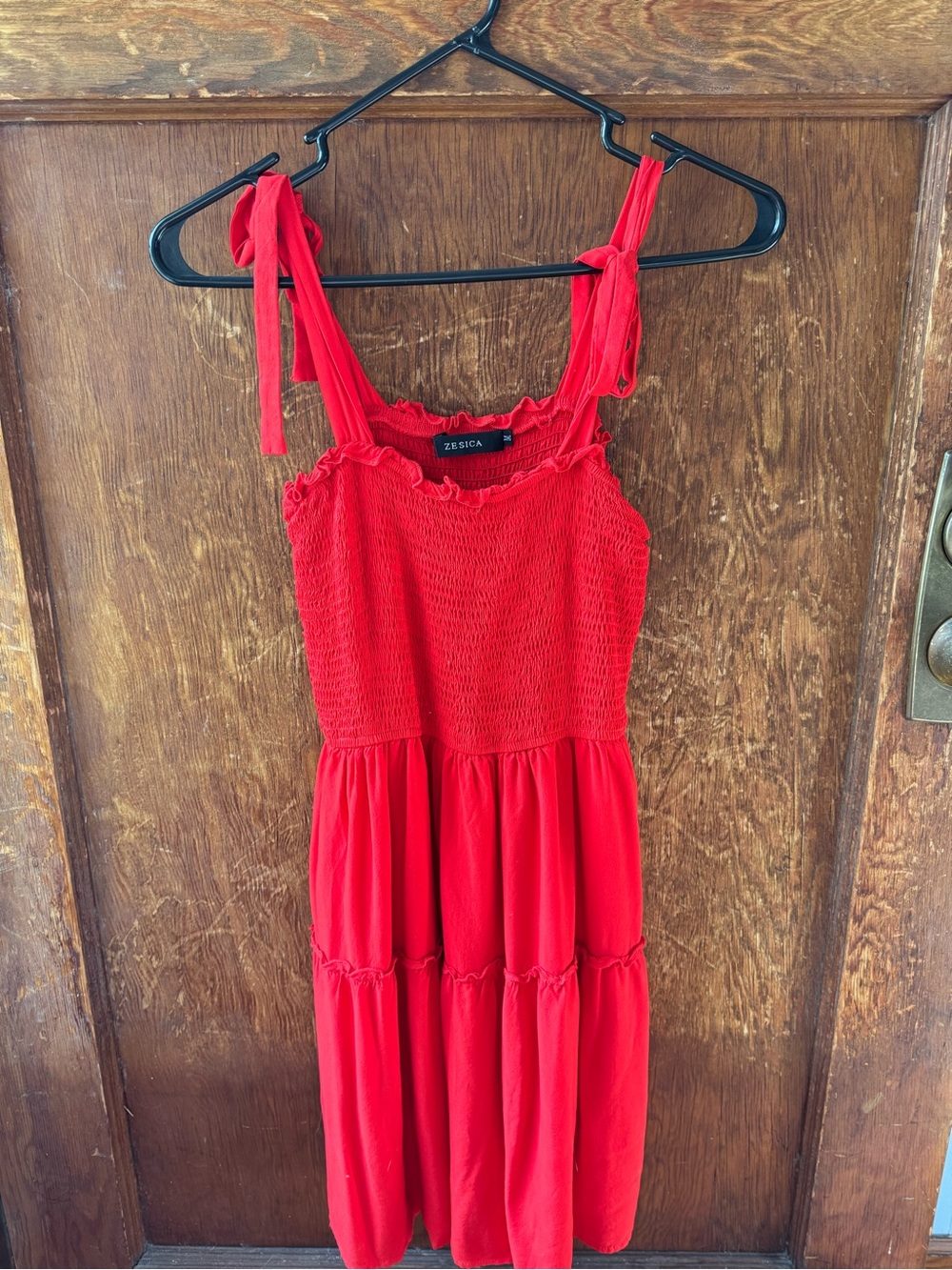 Sleeveless Red Mini Dress with Tie Straps